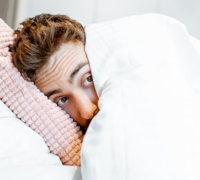 man in bed